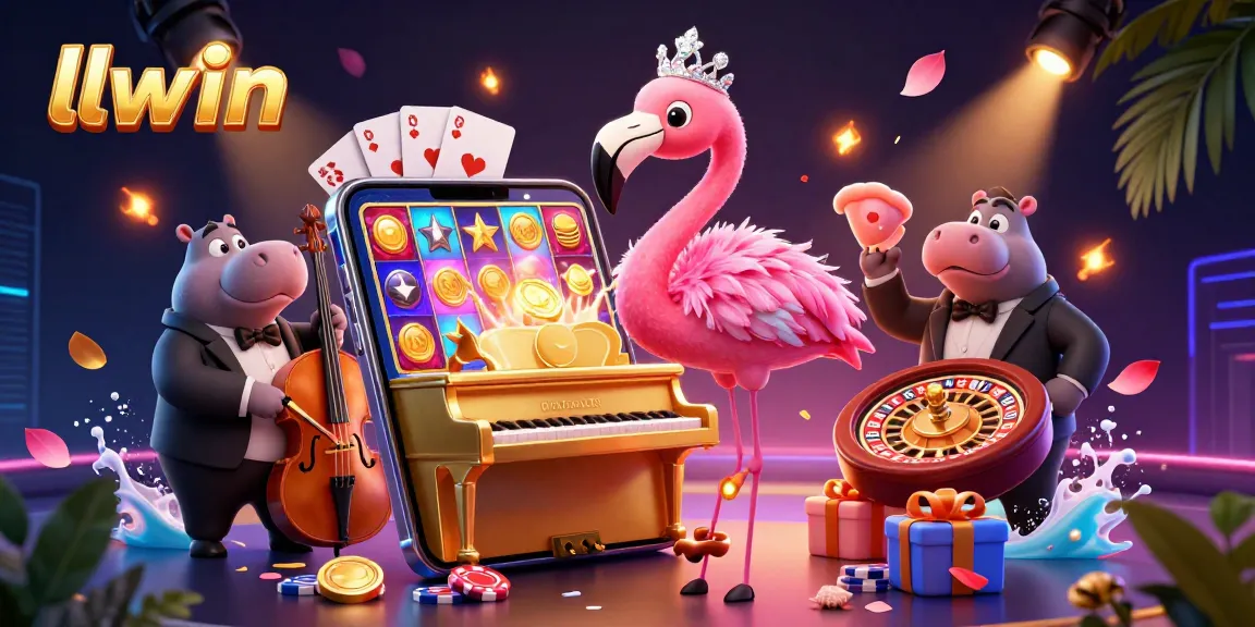 Engage with the vibrant llwin casino scene featuring flamingo performers and dynamic gambling elements.