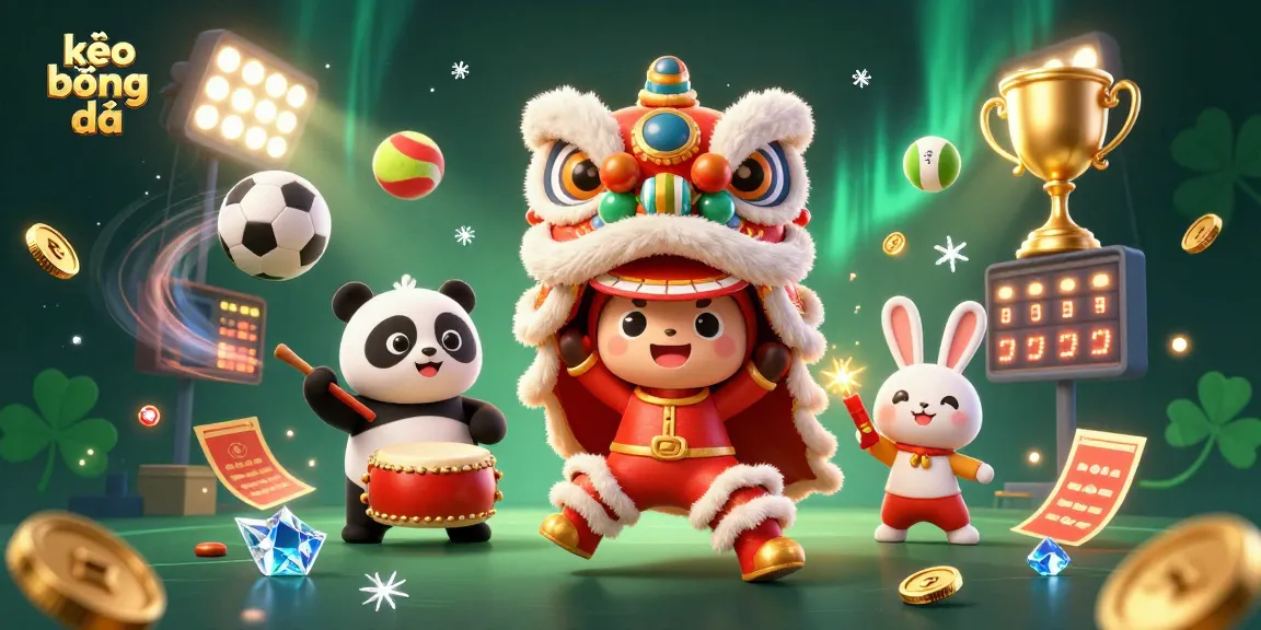 Engage in kèo bóng đá thrilling action with vibrant 3D celebration of sports betting excitement and festive energy.