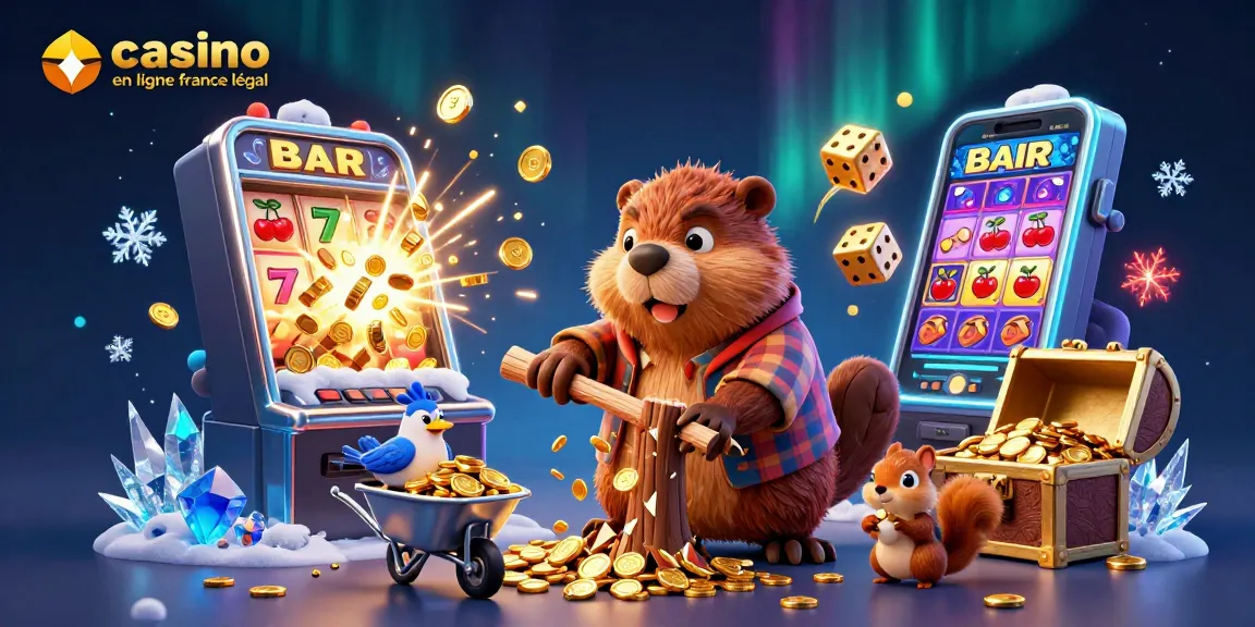 Profitez de l'excitation des jeux à "casino en ligne france légal" avec une scène animée de personnages et d'éléments de casino.