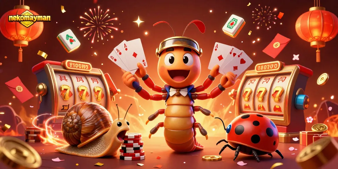 Experience the excitement of nekomayman with colorful slot reels and festive characters.