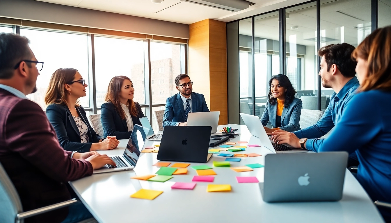 Engaging Career Coaching session highlighting teamwork and personal growth in a modern office.