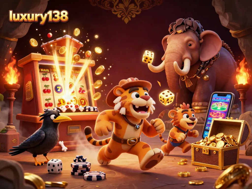 luxury138 merayakan kemenangan dengan slot bertema prasejarah dan karakter menarik di kasino kuno.
