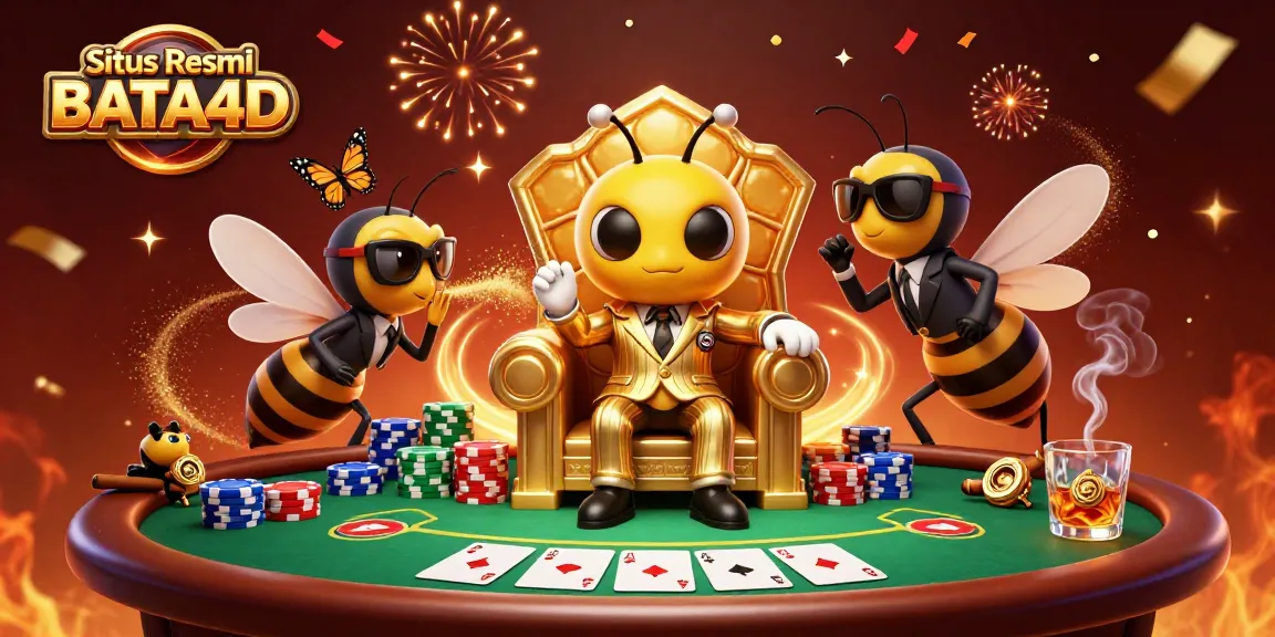 Capture the excitement at Situs Resmi BATA4D with a bumblebee mob boss and poker elements.